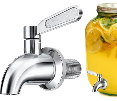 Productafbeelding van Tapkraan drankdispenser vervanging rvs - 12 mm - Zilver - Voor wijn, sap en bier