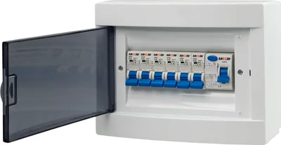 Produktbild von Sicherungskasten Leitungsschutzschalter Stromverteiler Komplett mit "C" LS Schalter FI-Schalter 8 Module