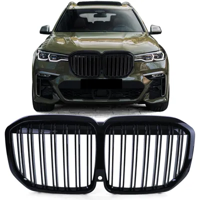 Sport Kühlergrill Doppelsteg SCHWARZ GLANZ passend für BMW X7 G07 ab 2019 – Produktansicht