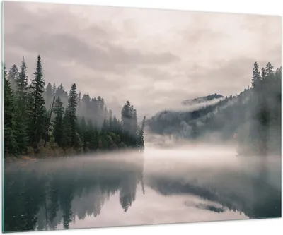 Produktbild von Bilder auf glas - Einteilig - Reflexion Nebel Landschaft - 100x70cm - Glasbilder - Wandbilder - Bilder - Wanddekoration aus Glas - Glas Bilder - Wandbild auf Glas - GAA100x70-4482