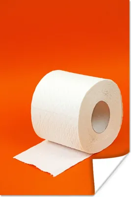 Produktbild von MuchoWow® Poster Toilettenpapier auf Orange 120x180 cm - Kunstposter