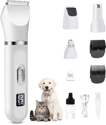 Productafbeelding van Stille trimmerset voor katten, professionele haartrimmer voor katten en honden, geschikt voor klitten, vacht en haren tussen de tenen, met USB-C opladen