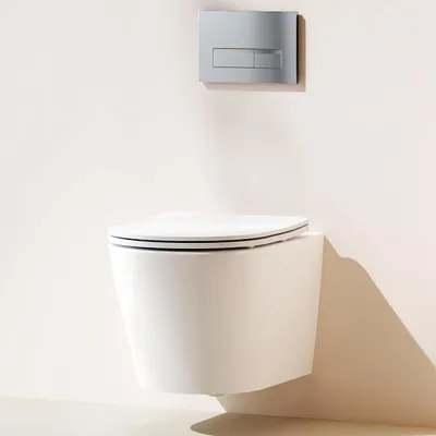 Produktbild von Wand WC spülrandlos Hänge WC mit Soft Close Toilette Sitz Weiß WCS Modernität丨375