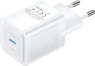 Immagine prodotto di Wall charger, Vention, FEPW0-EU, USB-C, 20W, GaN (white)