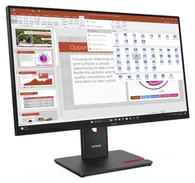 Produktbild von LENOVO ThinkVision T27-40 68,58cm 27Zoll IPS 16:9 1920x1080 300cd/m2 1500:1 HDMI DP VGA USB TopSeller