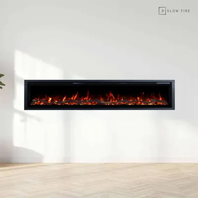 Produktbild von Glow Fire Elektrokamin 'Core 182' | LED Wandkamin in schwarz mit Heizung (1800 W) | HxBxT: 35x182x12cm