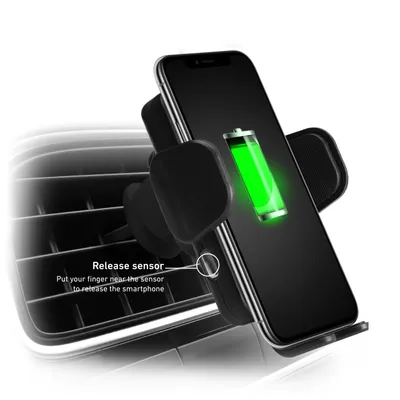Produktbild von Sbs Tesupwir15Waut Smartphone-Halterung Mit Kabellosem Ladegerät Für Lüftungsschlitze, Schwarz