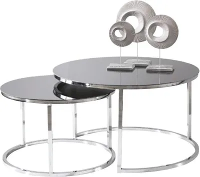 Obrázek produktu pro Konferenční stolek set konferenční stolek stříbrný design obývacího pokoje