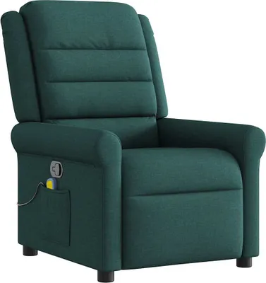 Image de vidaXL Fauteuil de massage vert foncé Tissu