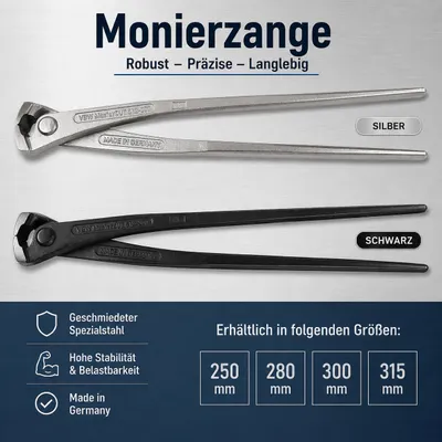 Produktbild von VBW Monierzangen MasterCut, TopCut 250, 280, 300, 315 mm, Farben:Schwarz, Länge:315 mm