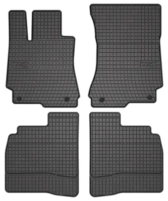 Image de Tapis de sol en caoutchouc pour Mercedes W221 2005-2013 (berline) – 4 pièces, noirs, sur mesure