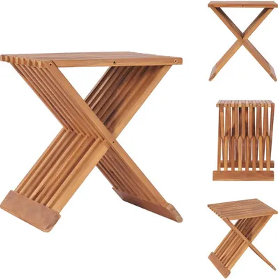Immagine prodotto di vidaXL Sgabello pieghevole 40×32×45 cm in legno massiccio di teak - Sedie e sgabelli pieghevoli