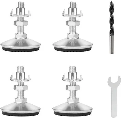 Image de Pieds de table réglables - Argent - Lot de 4 pièces - Robustes et durables