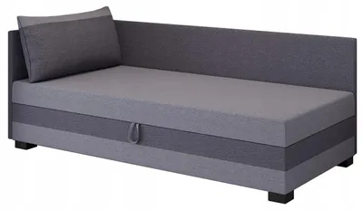 Produktbild von TAPCZANY24 - Boxspringbett Ilia+ 113x198x42 cm mit Taschenfederkern Matratze, Bett mit Matratze, Polsterbett mit Bettkasten, Gepolstertes Einzel Bett, Schlafsofa - Grau grau