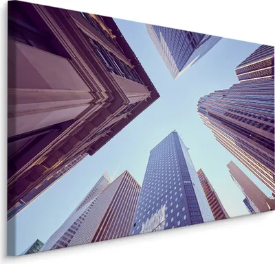 Produktbild von Fabelhafte Canvas LEINWAND BILDER 100x70 cm XXL Kunstdruck Wolkenkratzer Stadt Gebäude