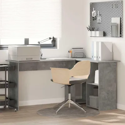 Produktbild von Möbel Schreibtisch Betongrau 142 x 102 x 73 cm Holzwerkstoff - Schreibtische 869293