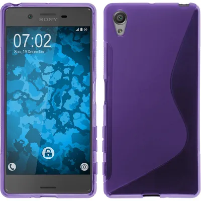 Produktbild von PhoneNatic Case kompatibel mit Sony Xperia X - lila Silikon Hülle S-Style + 2 Schutzfolien
