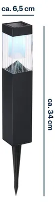 Image de Grundig Solar Gartenbeleuchtung 1 Stück - Lampe de jardin à énergie solaire - Lampe solaire - Torches de jardin - Lampes d'extérieur LED - Noir