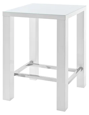 Produktbild von home24 Bartisch - Glas / Metall - Hochglanz Weiß / Chrom