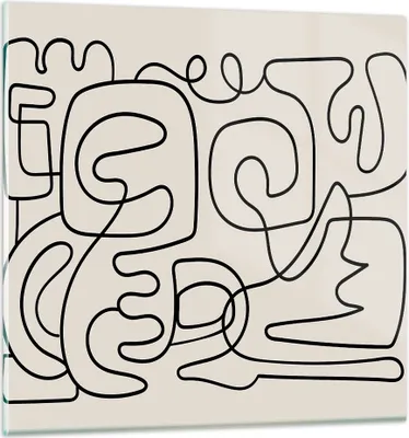 Produktbild von Bilder auf glas - Einteilig - Linien Figuren Formen - 50x50cm - Glasbilder - Wandbilder - Bilder - zum Aufhängen bereit - Wanddekoration aus Glas - Glas Bilder - Wandbild auf Glas - GAC50x50-5121