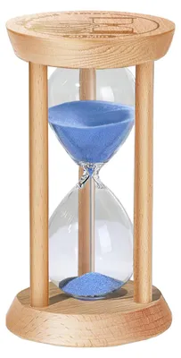 Produktbild von Sanduhr aus Glas mit Holzfuß – 60 Minuten