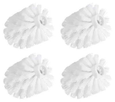 Produktbild von WENKO Ersatzbürsten WC 4er Set Toilettenbürste Ersatzkopf freistehend WC-Garnitur Bad-Accessoires Kunststoff WC-Zubehör Ø 7,5 x 9,3 cm Weiß