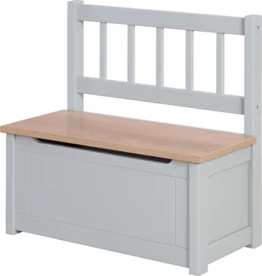 Produktbild von roba Kindertruhenbank 'Woody' - Spielzeugtruhe in Holz natur & Taupe lackiert - Kinderbank mit Deckelbremse & beschichteter Oberfläche