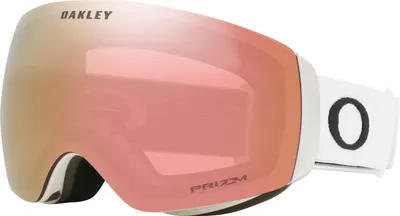 A studio shot of Oakley ski goggles on a white background.