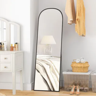 Productafbeelding van HOMCOM Ganzkörperspiegel, 161,5 x 50 cm, wandspiegel met standaard, geschikt voor de woonkamer