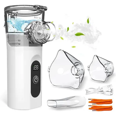 Image de Inhalateur Portable Inhalateur silencieux pour adultes et enfants avec affichage numérique 2 modes de pulvérisation Inhalateur nébuliseur USB-C
