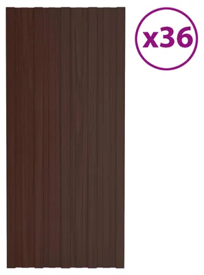 Produktbild von vidaXL Dachpaneel 36 stk. Braun 100 x 45 cm Verzinkter Stahl