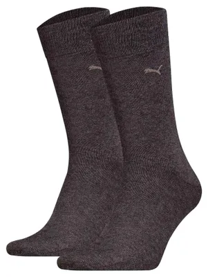 Zdjęcie produktu dla Skarpety męskie PUMA, zestaw 2 par – klasyczne, krótkie, z logo, jednokolorowe, szare, rozmiar 39–42