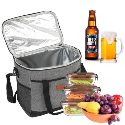 Produktbild von Jopassy Kühltasche leicht und wasserdicht Kühltaschen mit Kühlakku Picknicktasche 15 Liter,Grau
