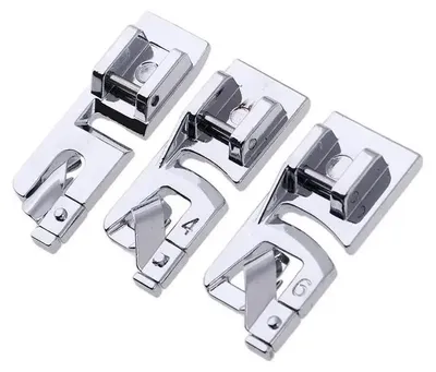 Produktbild von Rollenversäuberungsfuß-Set, vielseitige Kompatibilität, langlebige Metallkonstruktion, 3 Stück