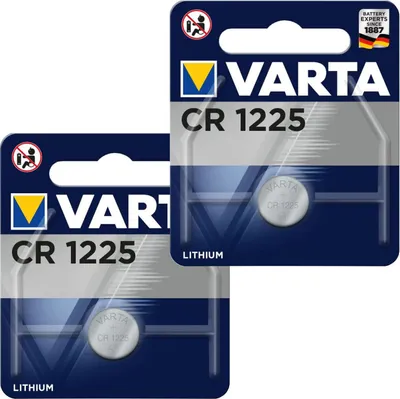 Produktbild von 2x Lithium Knopfzelle, Batterie Varta CR1225 2x 1er Blister