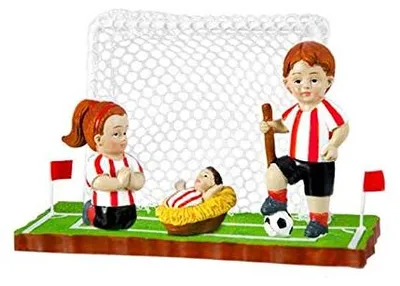 Kunstharz-Krippe, Fußball-Wiege, 11x8x6 cm