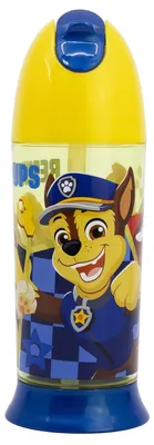 Imagen del producto de Botella de agua para niños Paw Patrol, con pajita de silicona