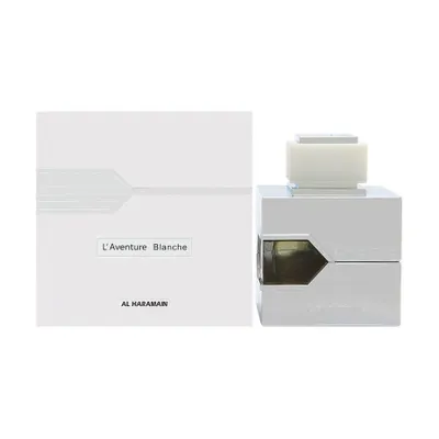 Productafbeelding van Al Haramain L'Aventure Blanche, parfum voor dames, 100 ml, met tonen van zwarte bessen, groene thee, zwarte thee, amber en muskus
