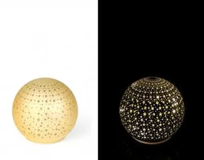 Immagine prodotto di H&H Sfera Led In Vetro Oro Con Stelline Cm 10X9,5