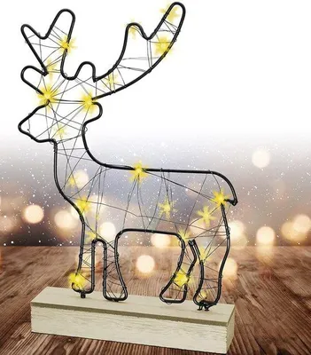 Productafbeelding van LED Rendier met 20 LED-lampjes en standaard, Kerstdecoratie binnen