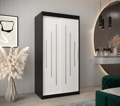 Obrázok produktu pre Šatníková skriňa MIA - šírka 100 cm, čierna / biela