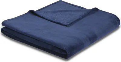 Produktbild von Biederlack Plaid mit Umschlagsaum soft&cover Farbe ultramarin Größe 150 x 200