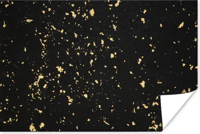 Produktbild von MuchoWow® Poster Goldene Flocken auf schwarzem Hintergrund 60x40 cm - Schlafzimmerdekoration