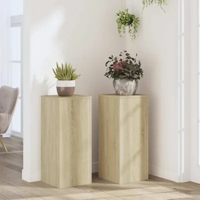 Zdjęcie produktu dla vidaXL Stojak na rośliny 2 szt. dąb sonoma 30x30x70 cm Materiał drewnopochodny