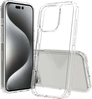 Produktbild von Hülle für iPhone Handyhülle Transparent, durchsichtig Schutzhülle, iPhone Clear Case, Stoßfest, Kratzfest mit Displayschutz – IPhone 15 Pro / Ohne