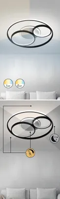 Immagine prodotto di Plafond con telecomando 53 cm LED 50W nero rotondo Aquila 3335 Rabalux