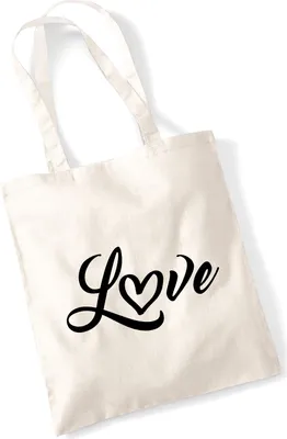 Produktbild von Huuraa Jutebeutel Love Herz Hearth 10 Liter Natural Baumwolle Tasche Geschenkidee