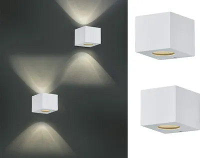 Produktbild von Außenwandleuchten Set UP and DOWN Light Weiß eckig Außenleuchten für Hauswand