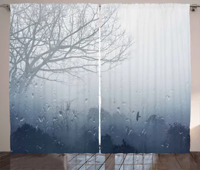 Produktbild von ABAKUHAUS Wald Rustikaler Gardine, Mystische romantische Landschaft, Schlafzimmer Kräuselband Vorhang mit Schlaufen und Haken, 280 x 260 cm, Grün