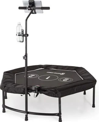Produktbild von Capital Sports Fitness Trampolin, Indoor Jumping Fitness-Trampolin, Kleines Sport Trampolin mit Haltegriff, Mini-Trampolin Klappbar für Kinder & Erwachsene, Hexagonal Trampolin Klein, Sportgerät